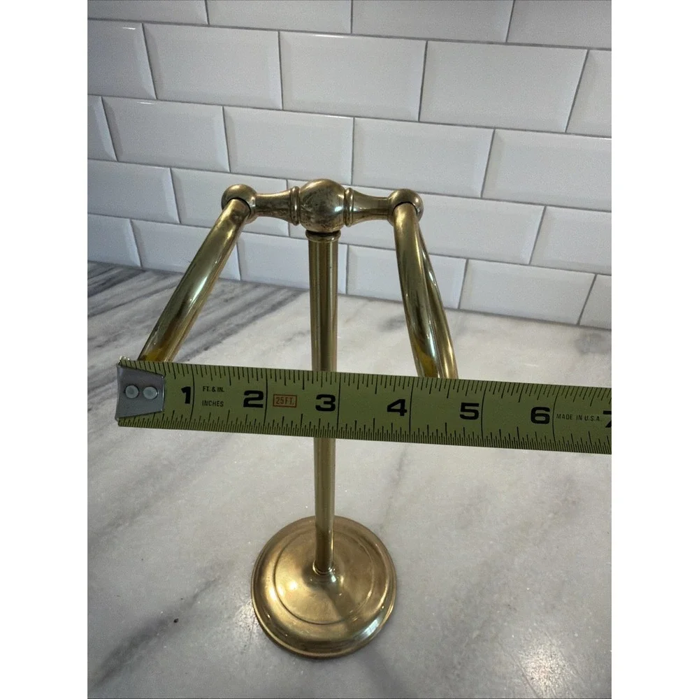 Vintage MCM Gatco SolidBrass‎ Double Hand Towel Ring Holder Stand Bathroom ES008